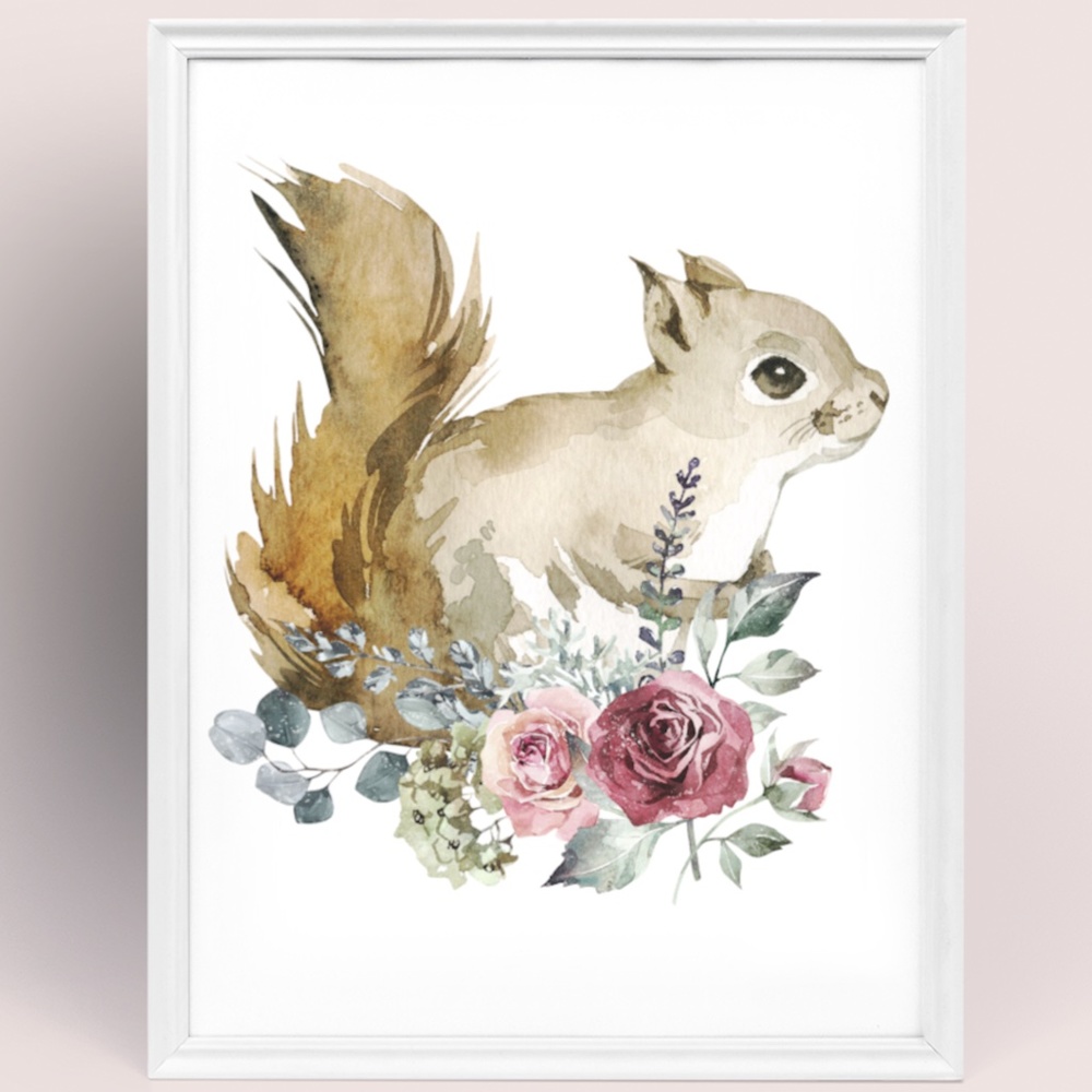 Chipmunk Squirrel Wall Art Watercolor Print Unframed - Picture 10 of 10